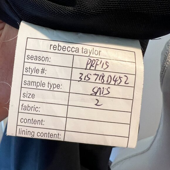 Rebecca Taylor Royal Blue with Black Lace Trim Sleeveless Midi Dress, Size 2 - Picture 15 of 15